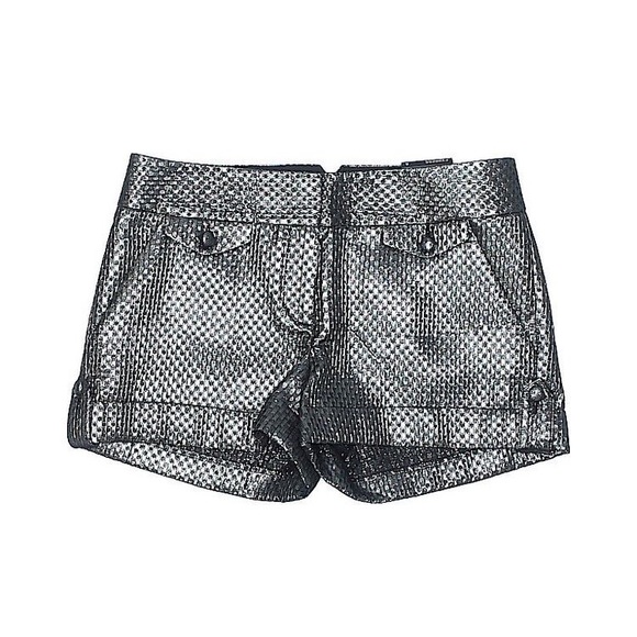 EXPRESS Metallic Graphite Grey Rolled Cuff Shorts - Picture 2 of 15